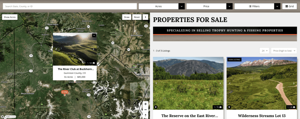 REALSTACK Properties Map Search Grid View 1
